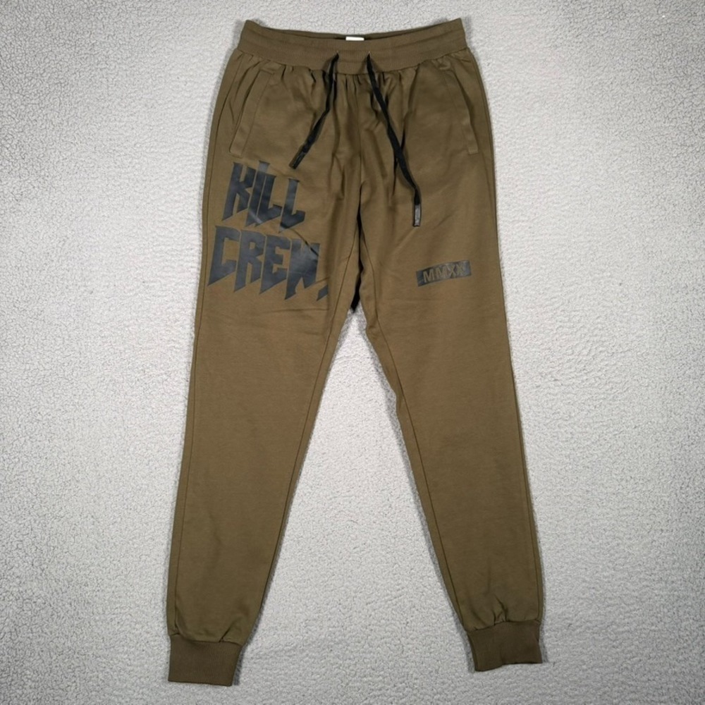 Kill Crew Pants Mens Medium Green Sweatpants Jogger Elastic Waist Drawstring MMA